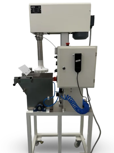Unal laboratory flotation machine 30L side view with electro-mechanical lifting system and hand controller