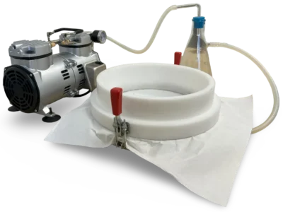 Laboratory vacuum filter system used for sample preparation and solid-liquid separation.