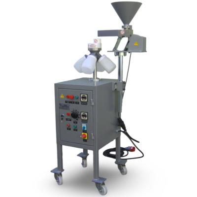 Rotary sample divider with 1000cc bottle volume. 4 bottles