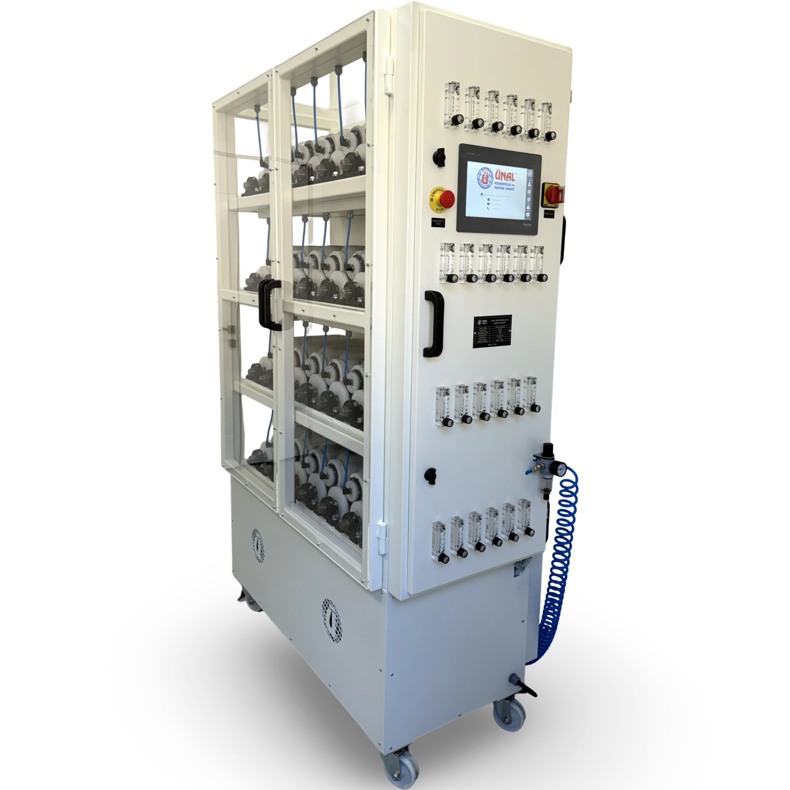 Bottle Roller Air/Gas Injection System – 24 Flowmeter Control Panel